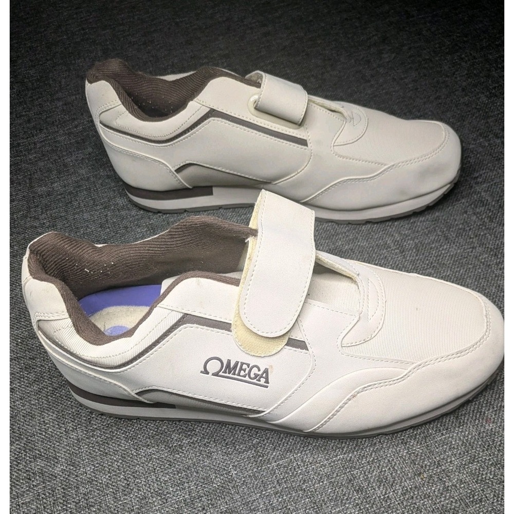 Omega Comfort Zone Walking Tennis Shoes Men's Size 10.5 US White Strappy